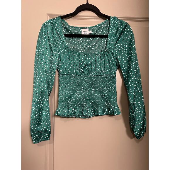 Princess Polly Tops - Princess Polly Melvin Green Polka Dot Top - Size 2